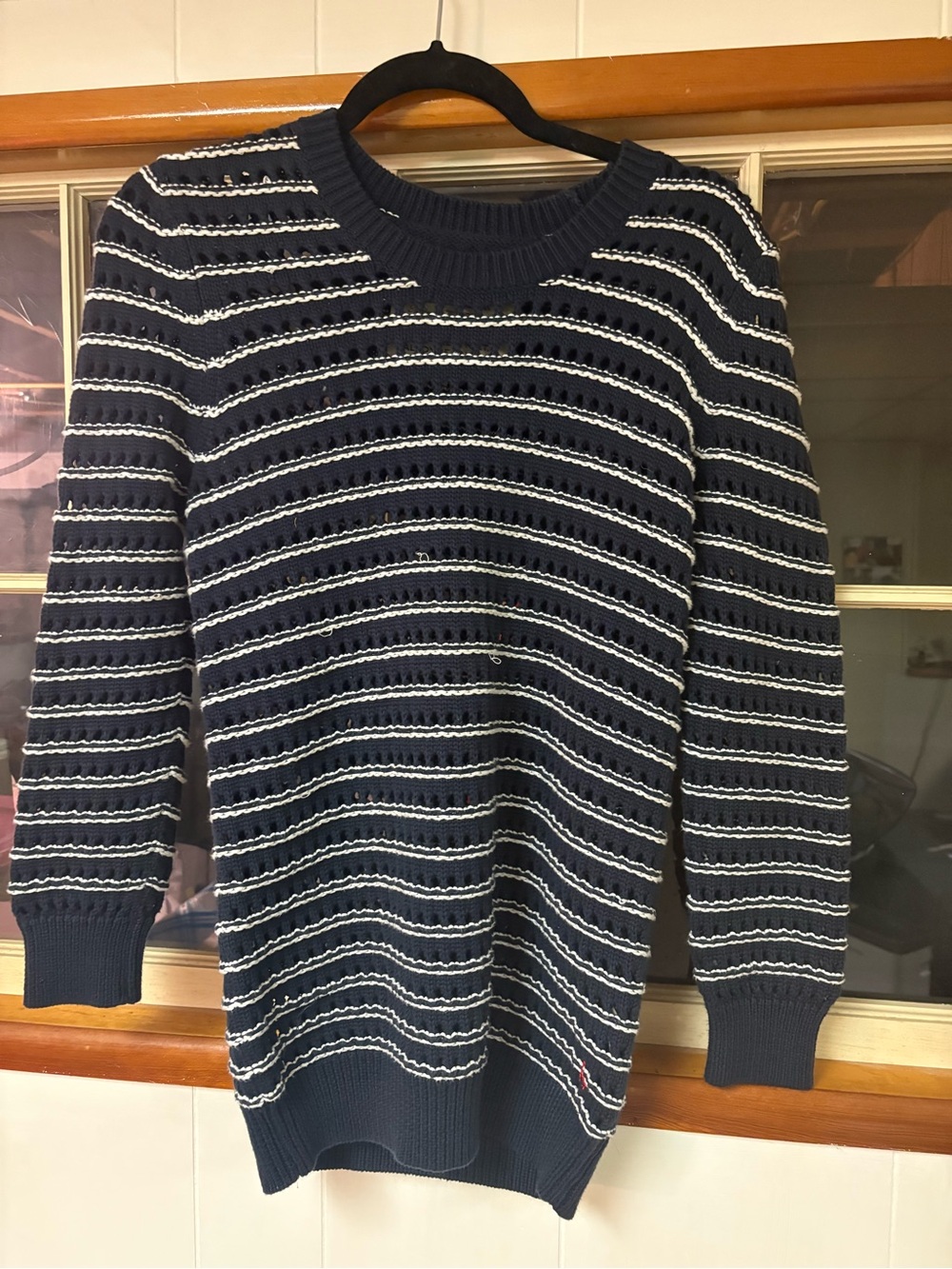 Jack Wills Navy & White Striped Crewneck Sweater